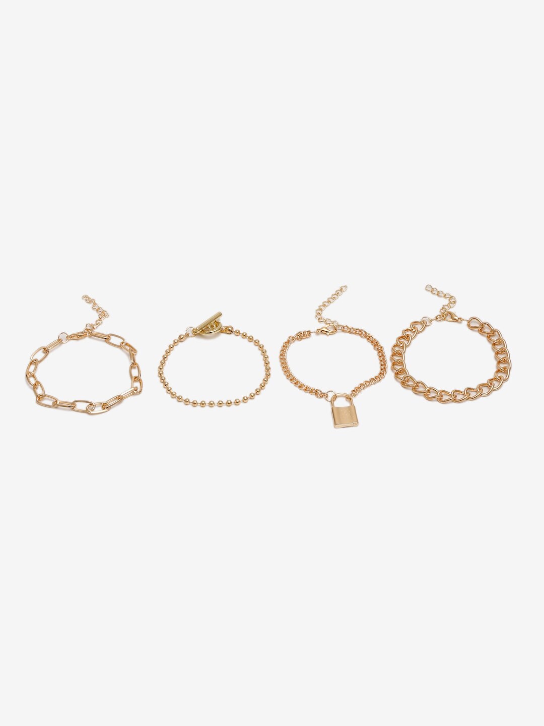 Women 4 Gold-Plated Link Bracelets